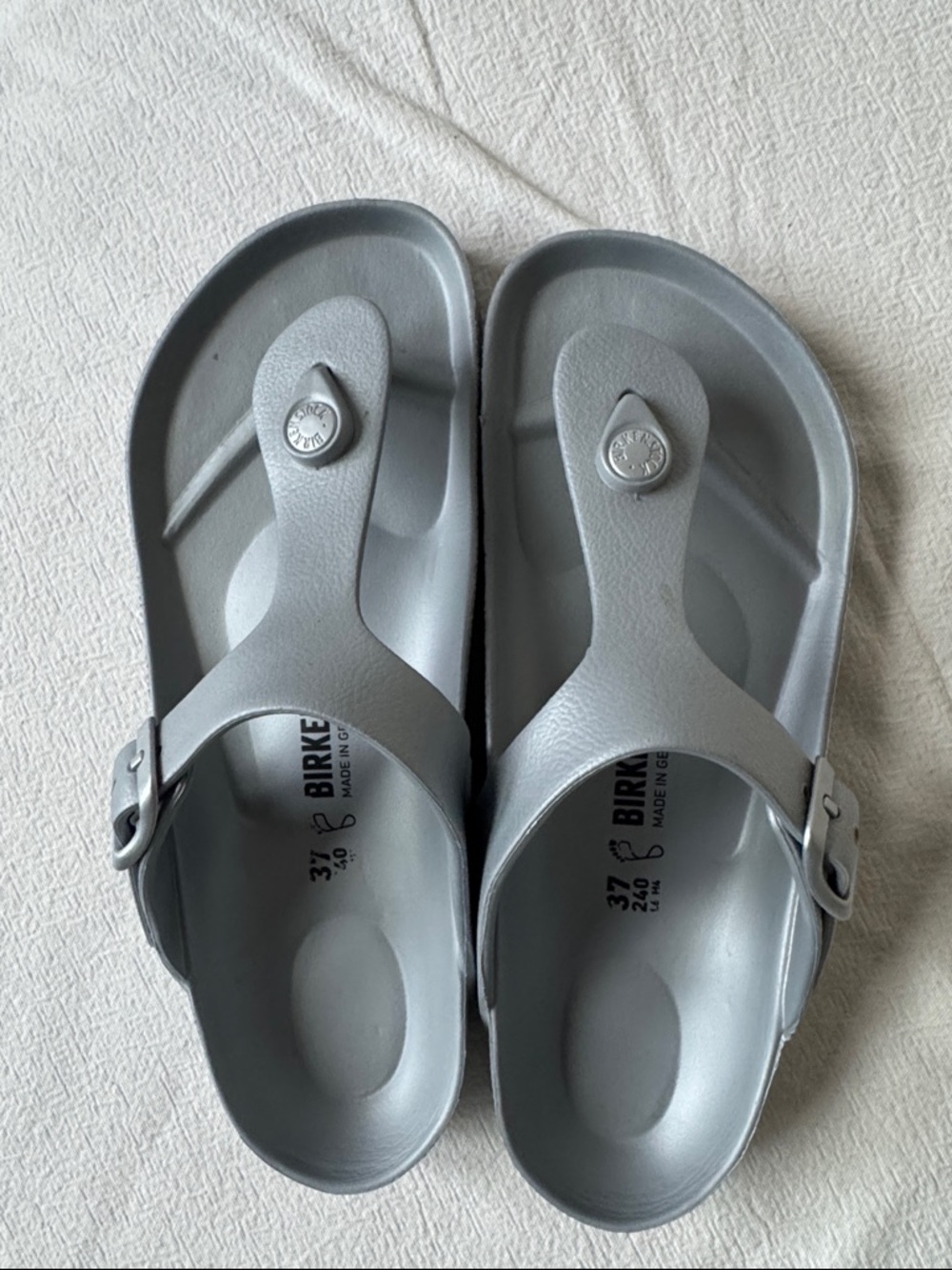 Birkenstock Gizeh EVA Thong Sandals in Gray, size 37